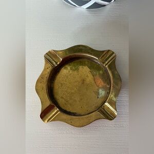 Vintage Solid brass scalloped dish ashtray